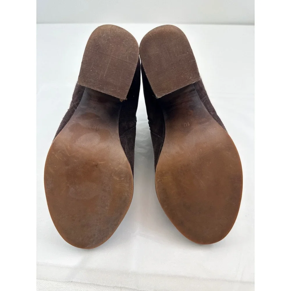 Jeffrey Campbell Chocolate Brown Ankle Boots Women Size 10 Block Heel